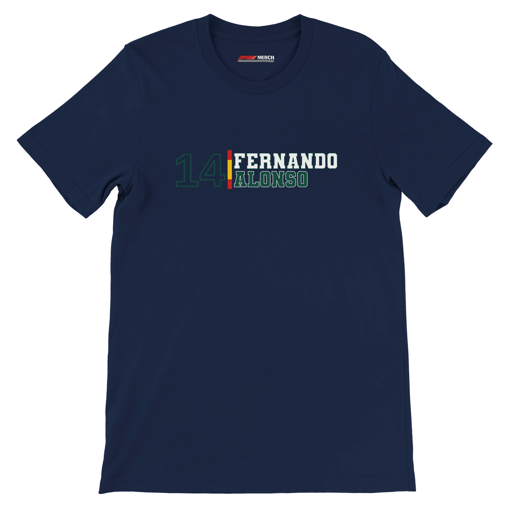 f111 merch navy color t-shirt1 with fernando-alonso branding.