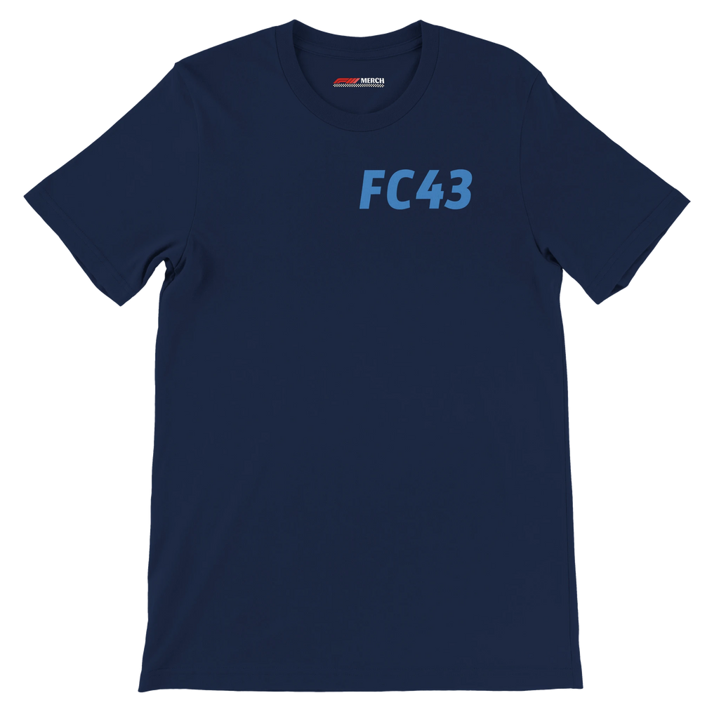 f111 merch navy color t-shirt1 with franco-colapinto branding.