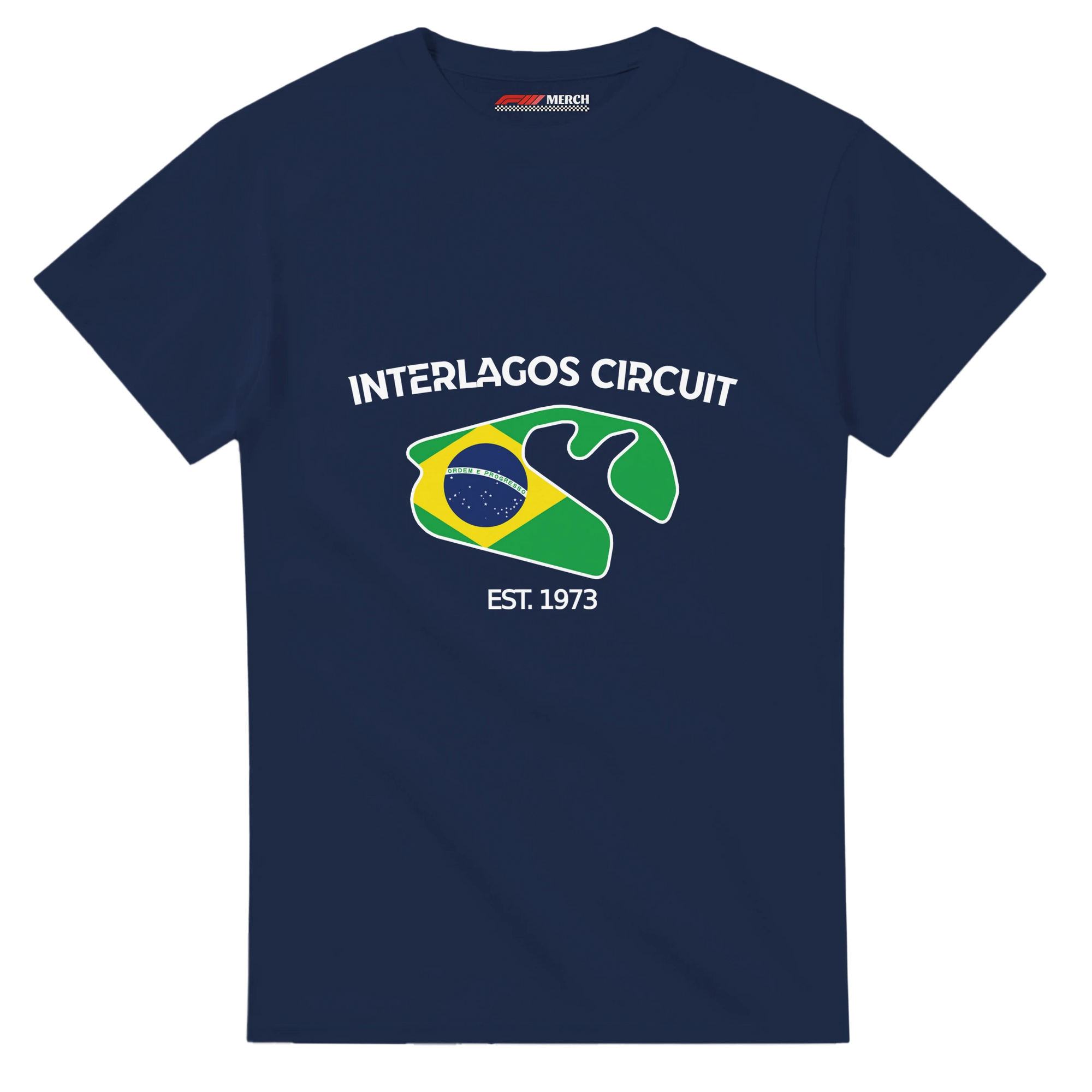 f111 merch navy color t-shirt1 with interlagos-circuit branding.