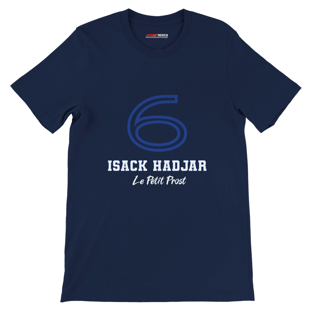 f111 merch navy color t-shirt1 with isack-hadjar branding.