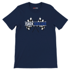 f111 merch navy color t-shirt1 with isack-hadjar branding.