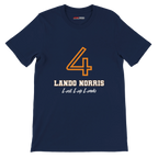 f111 merch navy color t-shirt1 with lando-norris branding.