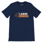 f111 merch navy color t-shirt1 with lando-norris branding.