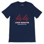 f111 merch navy color t-shirt1 with lewis-hamilton branding.
