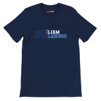 f111 merch navy color t-shirt1 with liam-lawson branding.