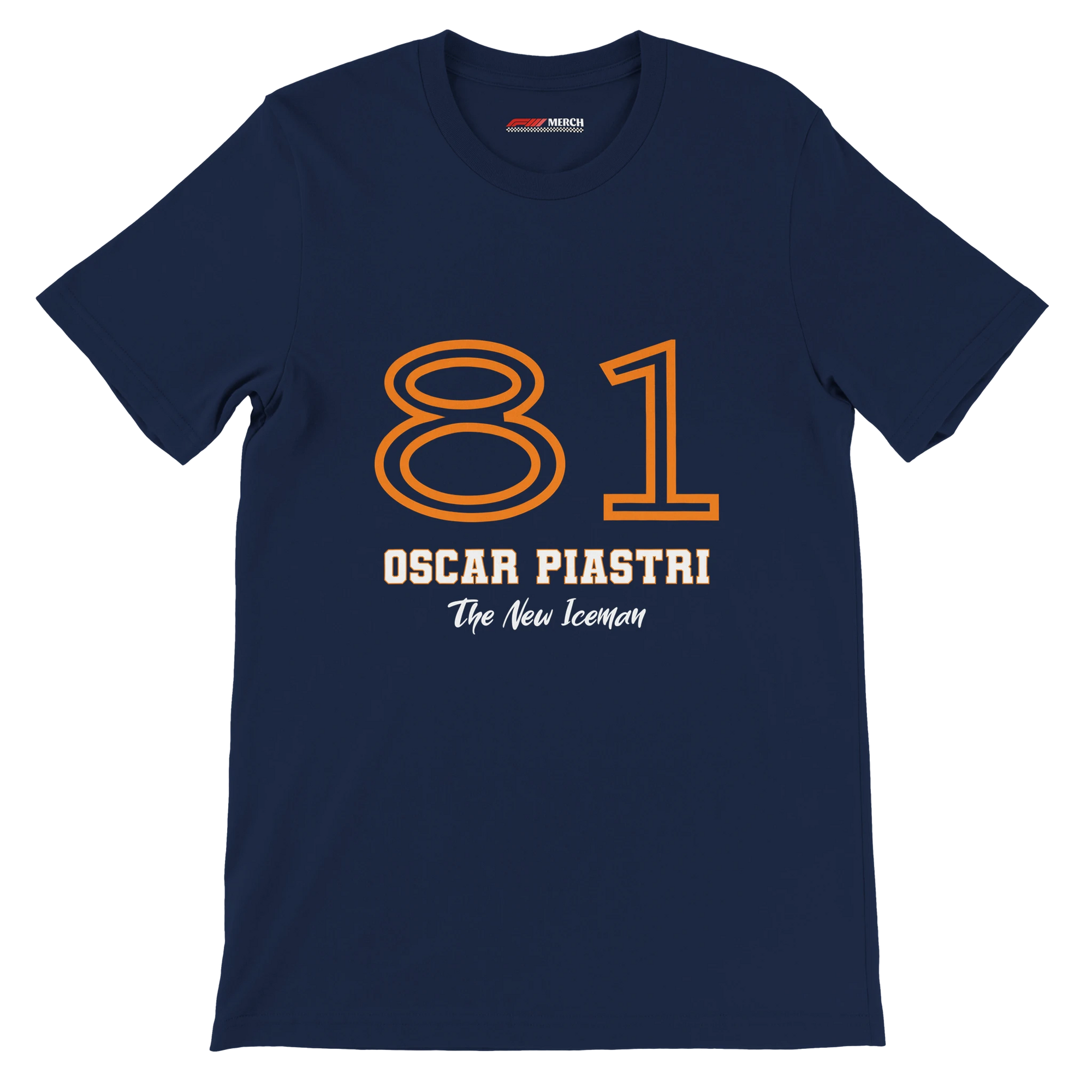 f111 merch navy color t-shirt1 with oscar-piastri branding.