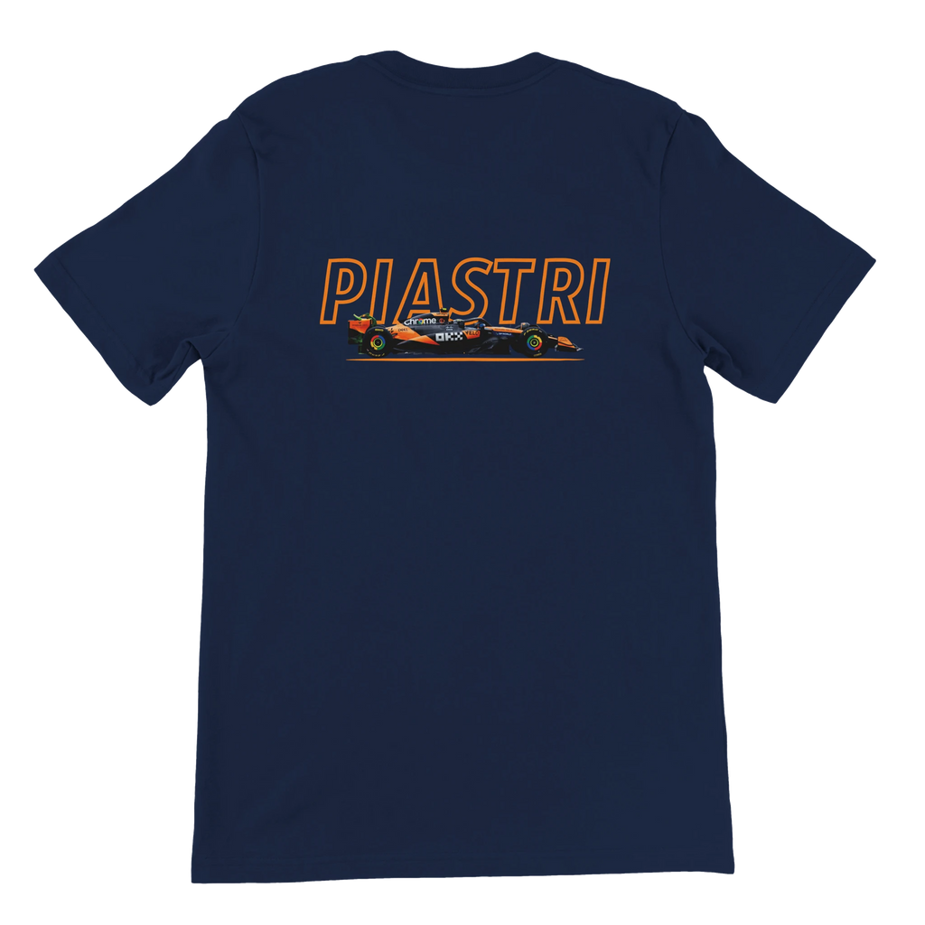 f111 merch navy color t-shirt1 with oscar-piastri branding.