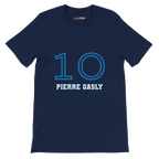 f111 merch navy color t-shirt1 with pierre-gasly branding.