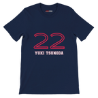 f111 merch navy color t-shirt1 with yuki-tsunoda branding.