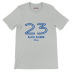 f111 merch silver color t-shirt1 with alex-albon branding.