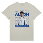 f111 merch silver color t-shirt1 with alex-albon branding.