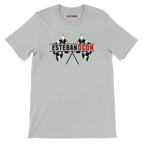 f111 merch silver color t-shirt1 with esteban-ocon branding.