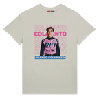 f111 merch silver color t-shirt1 with franco-colapinto branding.