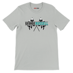 f111 merch silver color t-shirt1 with george-russell branding.