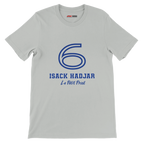 f111 merch silver color t-shirt1 with isack-hadjar branding.