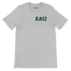 f111 merch silver color t-shirt1 with kimi-antonelli branding.