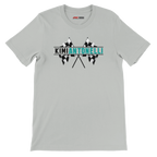 f111 merch silver color t-shirt1 with kimi-antonelli branding.