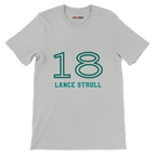 f111 merch silver color t-shirt1 with lance-stroll branding.