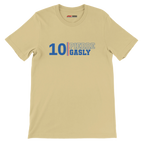 f111 merch soft-cream color t-shirt1 with pierre-gasly branding.