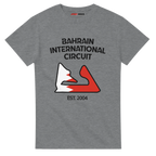 f111 merch sport-grey color t-shirt1 with bahrain-international-circuit branding.