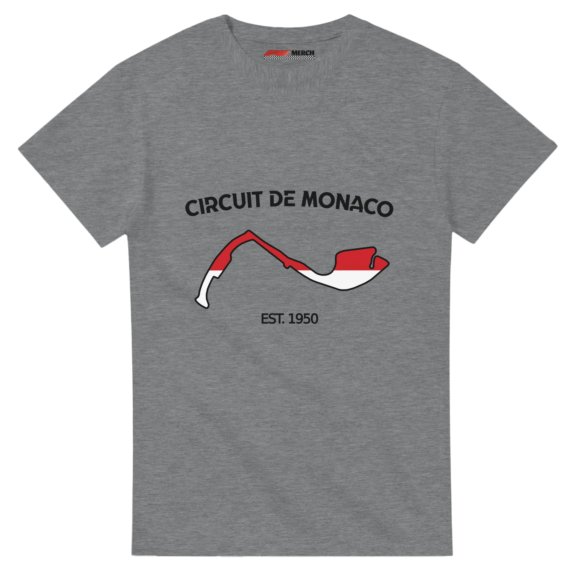 f111 merch sport-grey color t-shirt1 with circuit-de-monaco branding.