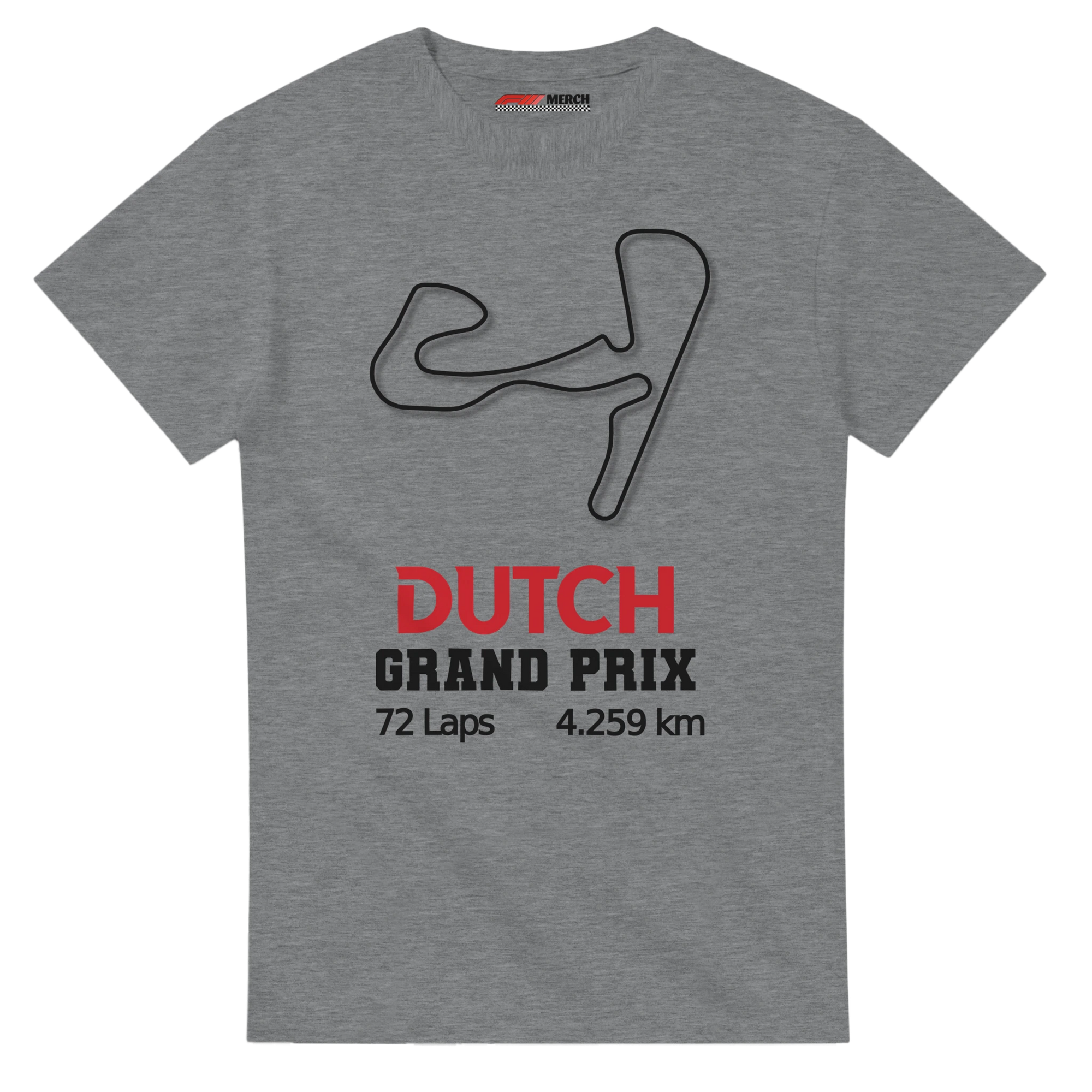 f111 merch sport-grey color t-shirt1 with dutch-grand-prix branding.