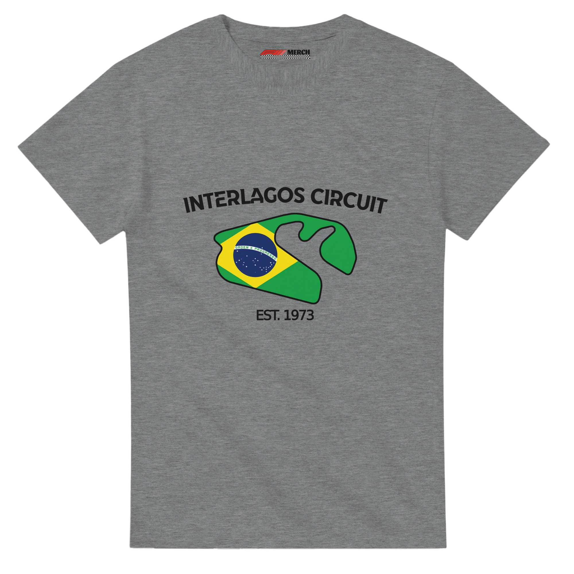 f111 merch sport-grey color t-shirt1 with interlagos-circuit branding.