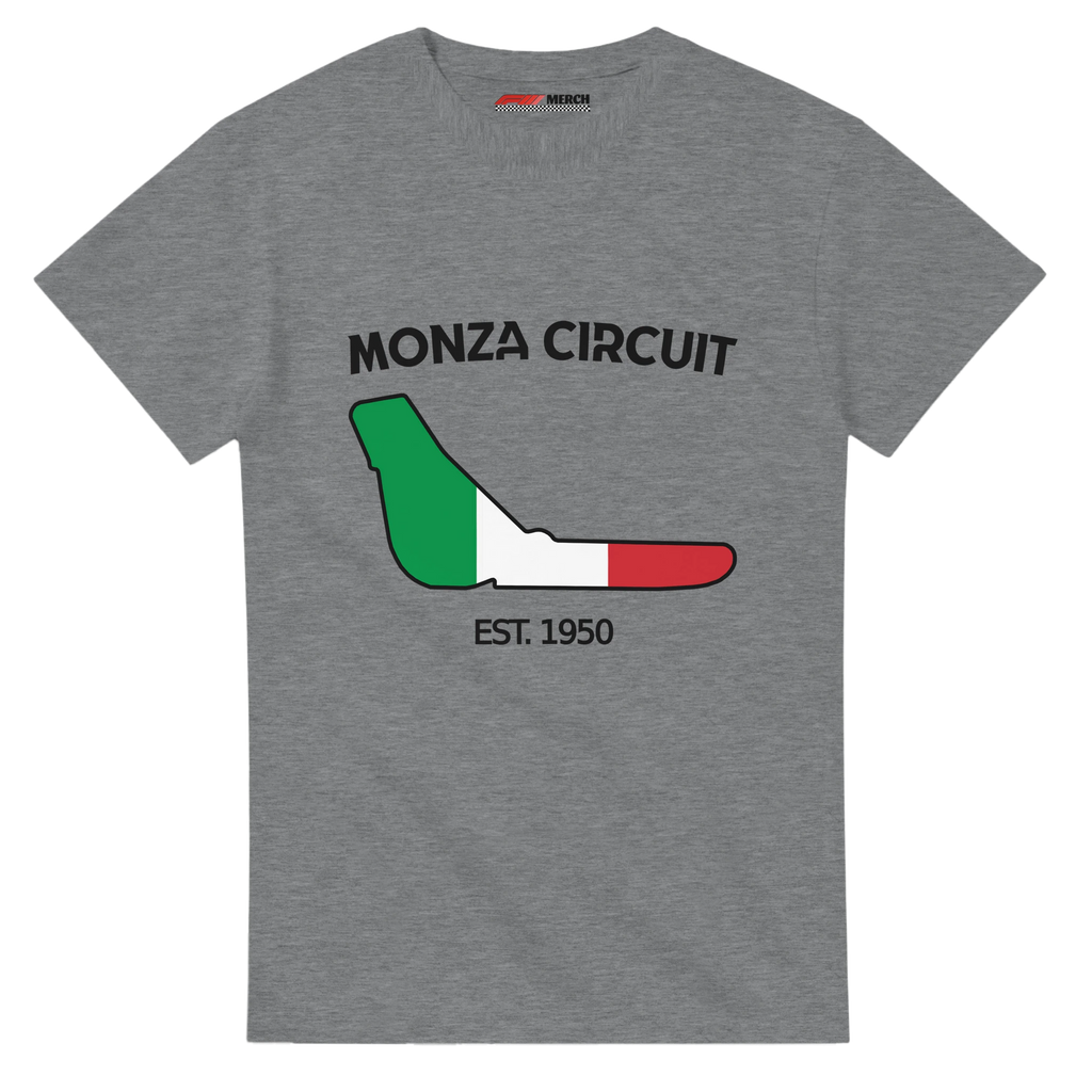 f111 merch sport-grey color t-shirt1 with monza-circuit branding.