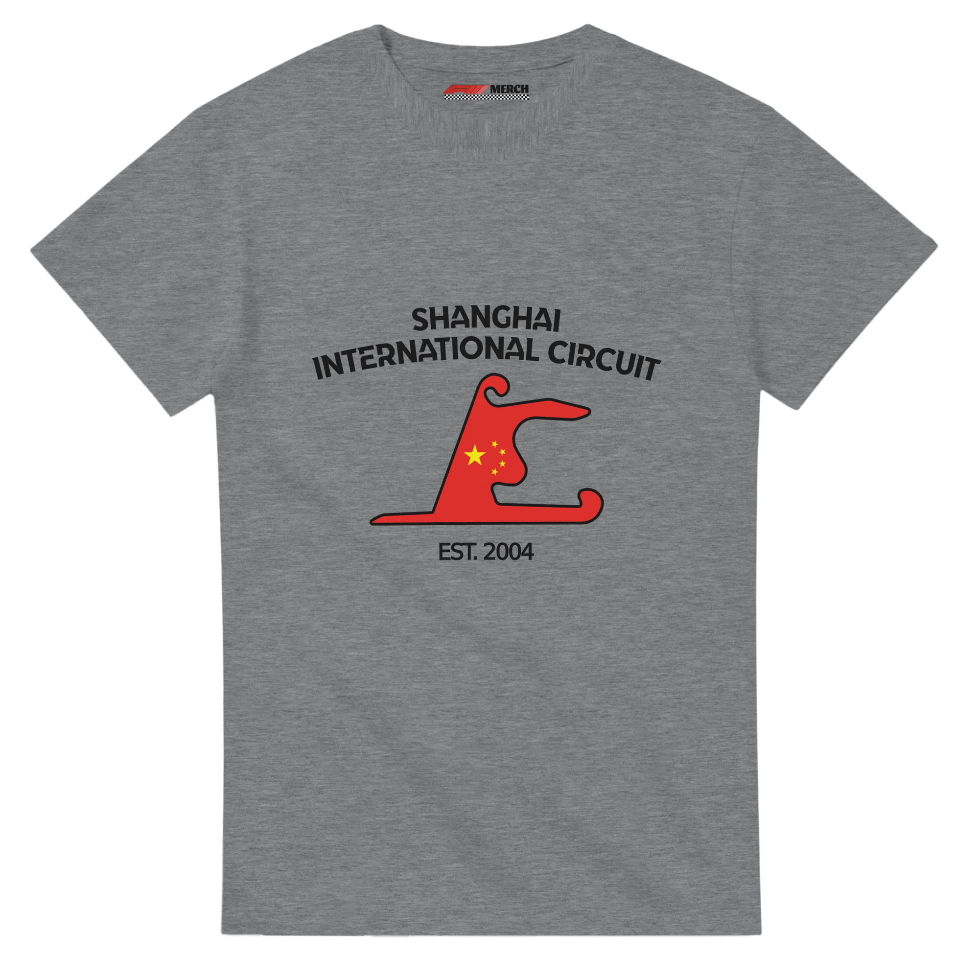f111 merch sport-grey color t-shirt1 with shanghai-international-circuit branding.