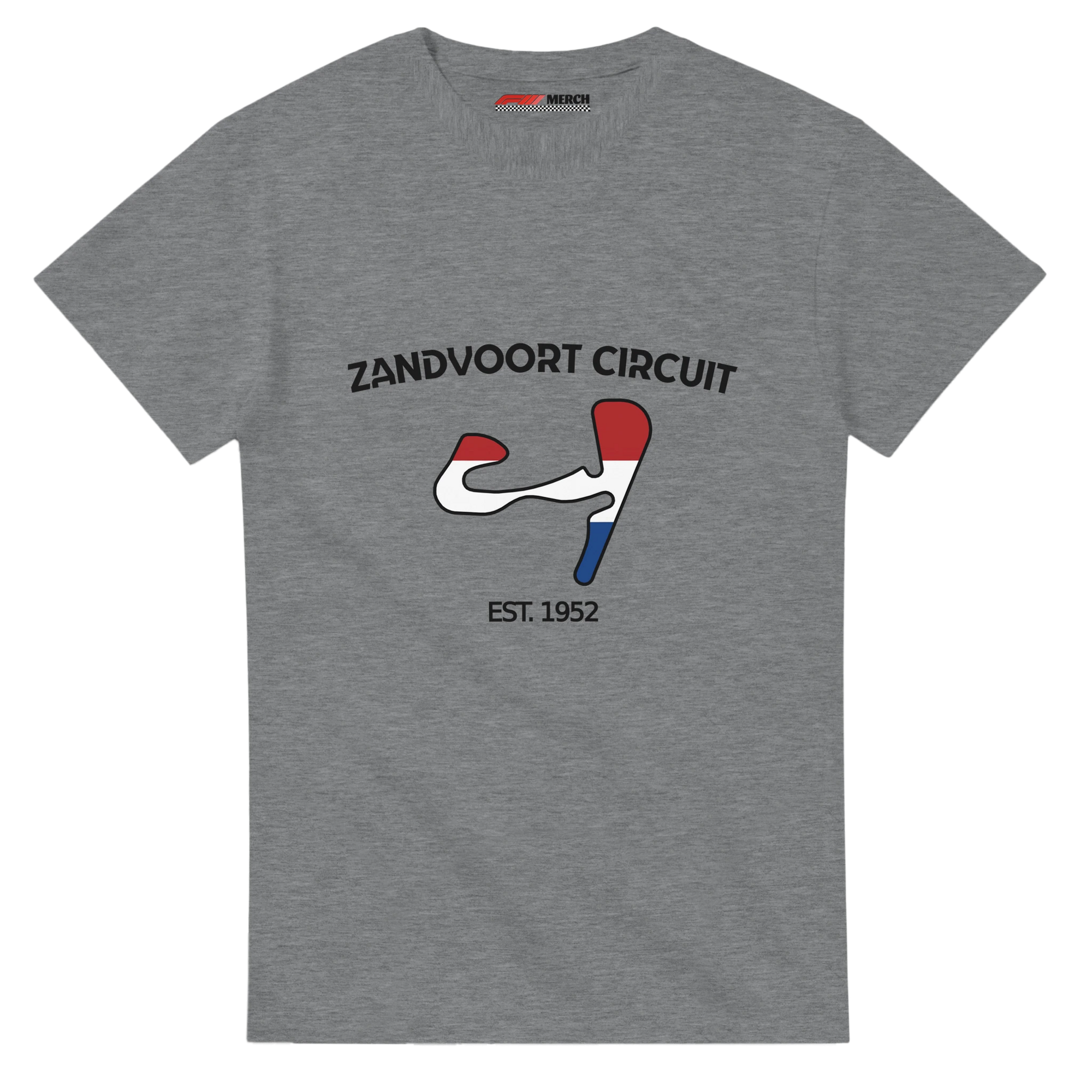 f111 merch sport-grey color t-shirt1 with zandvoort-circuit branding.