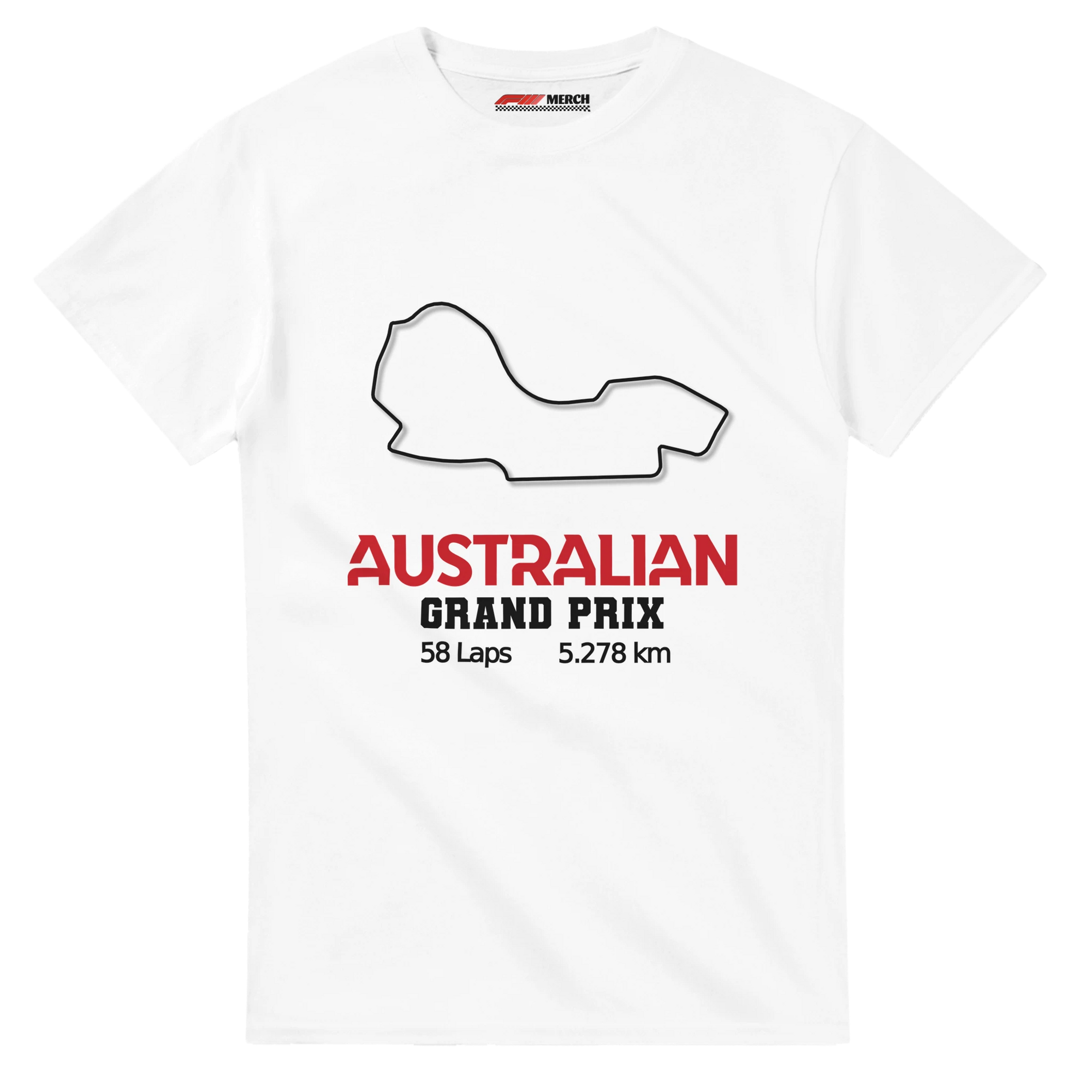 f111 merch white color t-shirt1 with australian-grand-prix branding.