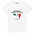 f111 merch white color t-shirt1 with autodromo-hermanos-rodriguez branding.