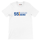 f111 merch white color t-shirt1 with carlos-sainz branding.