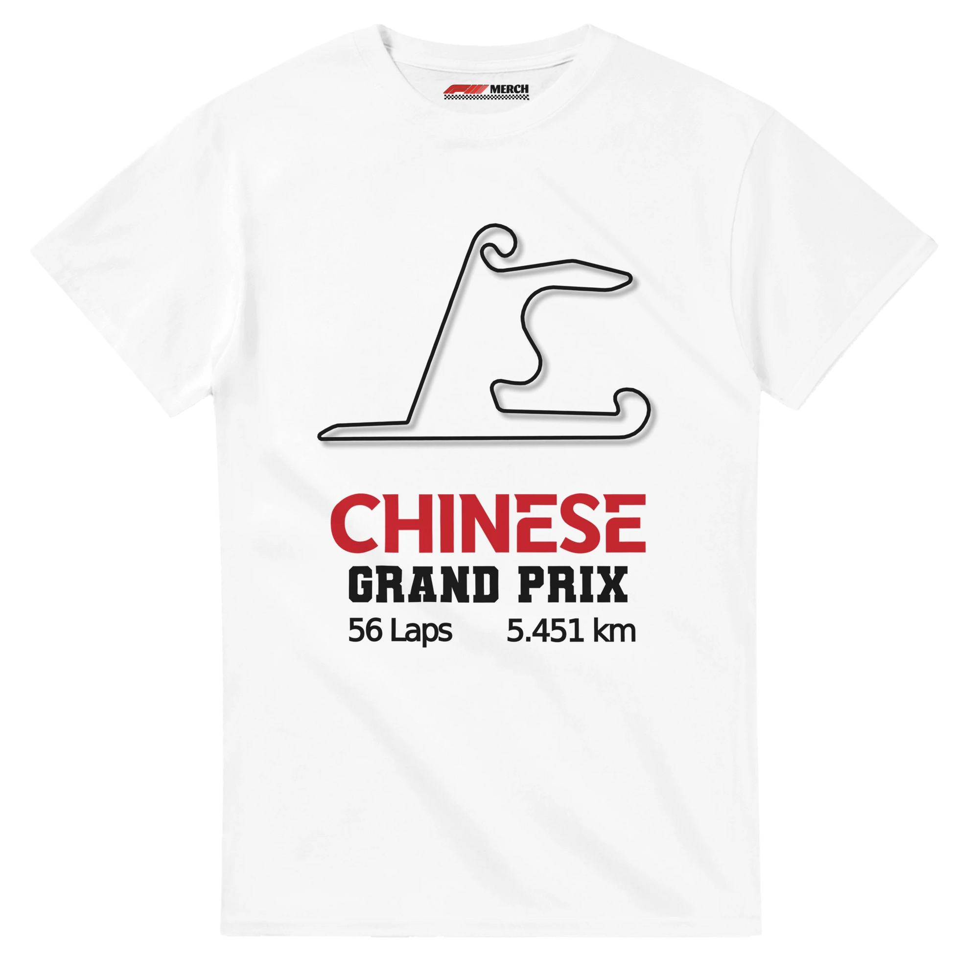 f111 merch white color t-shirt1 with chinese-grand-prix branding.