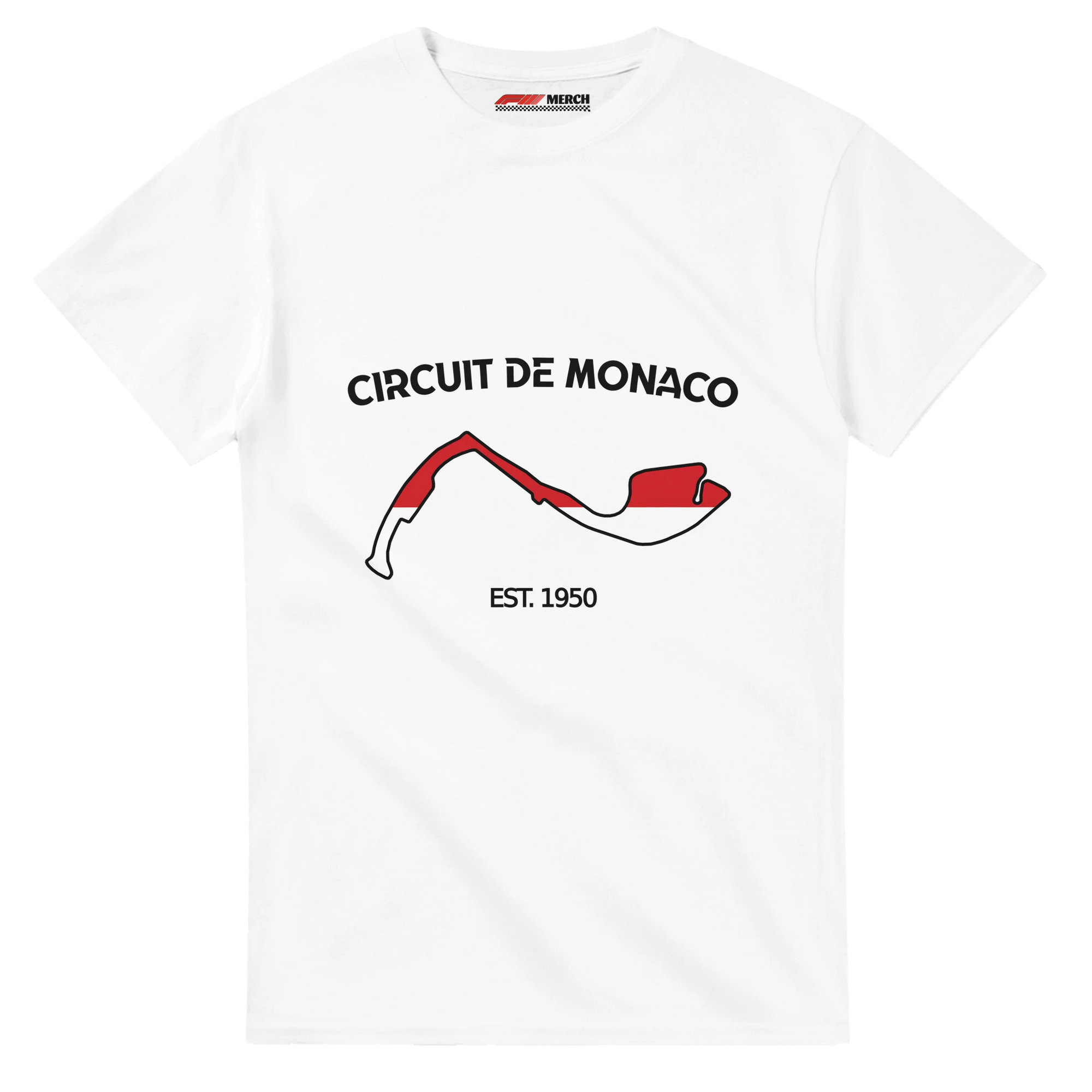 f111 merch white color t-shirt1 with circuit-de-monaco branding.