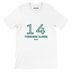 f111 merch white color t-shirt1 with fernando-alonso branding.