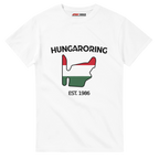 f111 merch white color t-shirt1 with hungaroring branding.