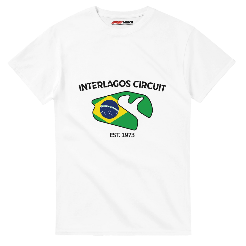 f111 merch white color t-shirt1 with interlagos-circuit branding.