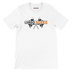 f111 merch white color t-shirt1 with lando-norris branding.