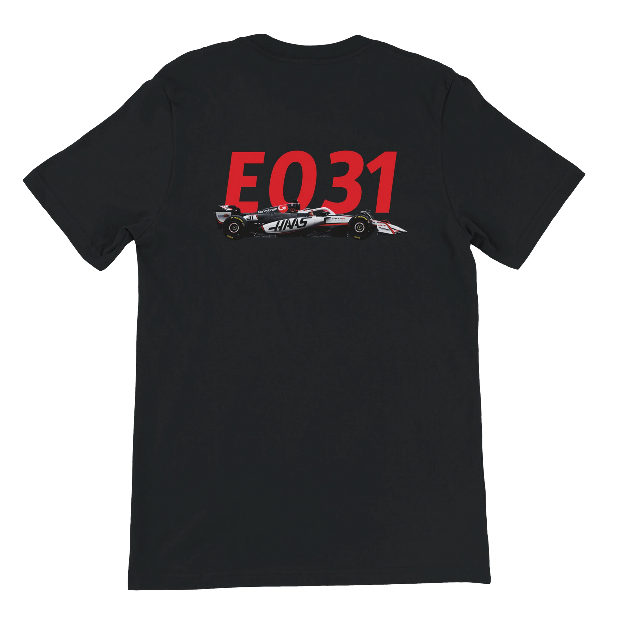 f111 merch black color t-shirt2 with esteban-ocon branding.