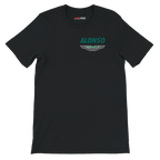 f111 merch black color t-shirt2 with fernando-alonso branding.