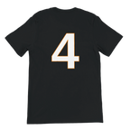 f111 merch black color t-shirt2 with lando-norris branding.