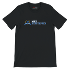 f111 merch black color t-shirt2 with max-verstappen branding.