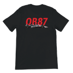 f111 merch black color t-shirt2 with oliver-bearman branding.