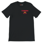 f111 merch black color t-shirt2 with yuki-tsunoda branding.