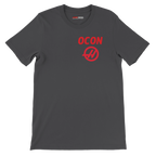 f111 merch dark-grey color t-shirt2 with esteban-ocon branding.