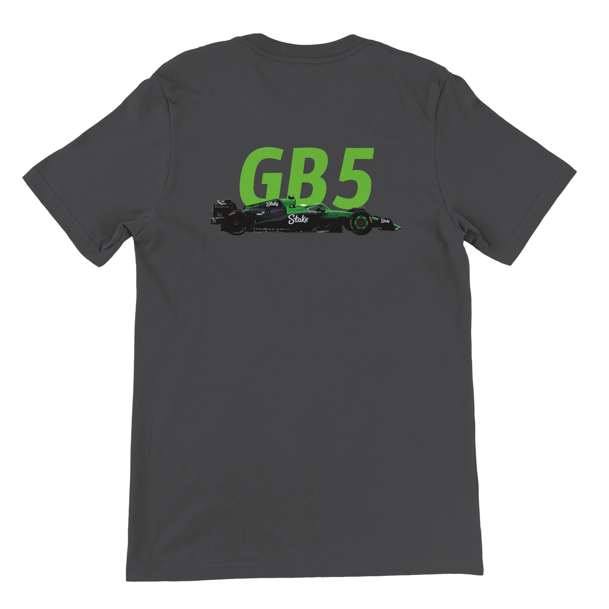 f111 merch dark-grey color t-shirt2 with gabriel-bortoleto branding.
