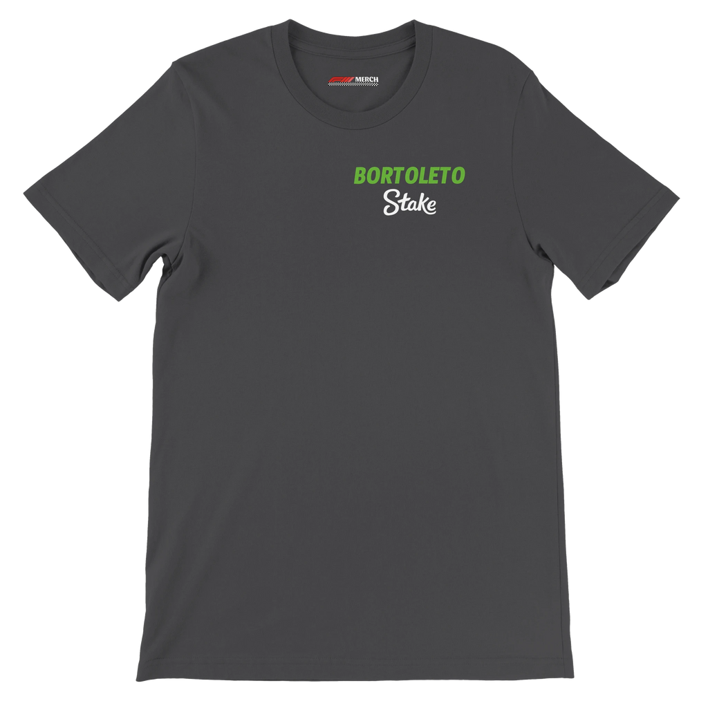 f111 merch dark-grey color t-shirt2 with gabriel-bortoleto branding.