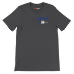f111 merch dark-grey color t-shirt2 with liam-lawson branding.