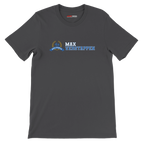 f111 merch dark-grey color t-shirt2 with max-verstappen branding.